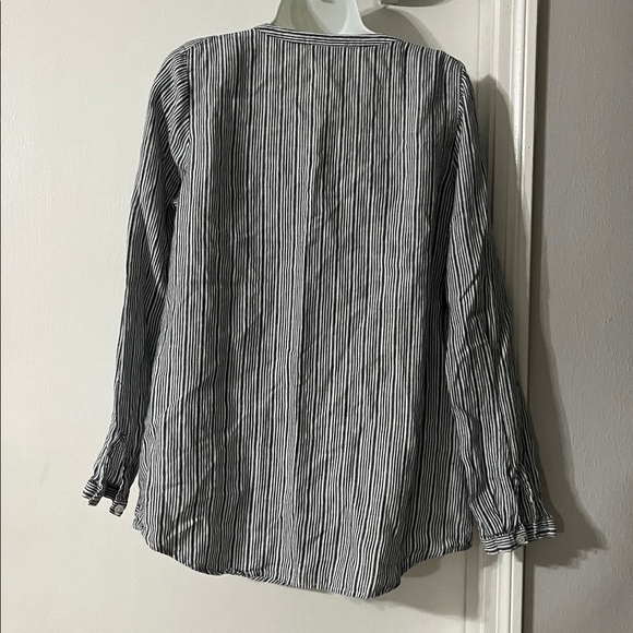 J. Jill Black and White Striped Linen Top - Picture 3 of 8